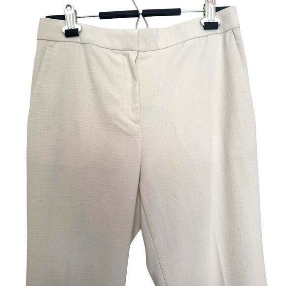 Ann Taylor Womens Size 4P Straight Ankle Ivory Dress Pants Trousers - Picture 2 of 9